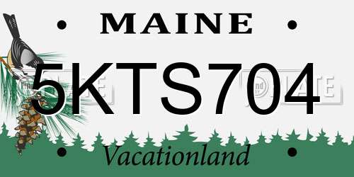5KTS704 Maine License Plate