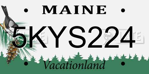 5KYS224 Maine License Plate