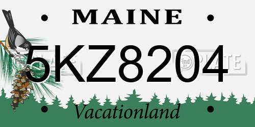 5KZ8204 Maine License Plate