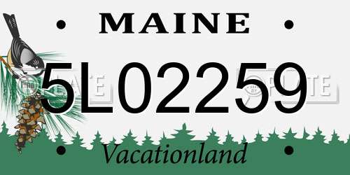 5L02259 Maine License Plate