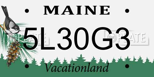 5L30G3 Maine License Plate