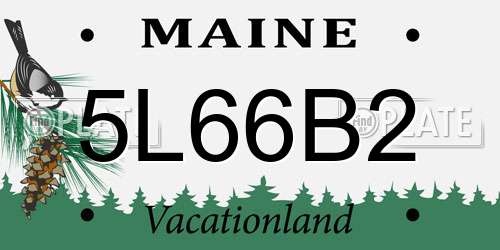 5L66B2 Maine License Plate