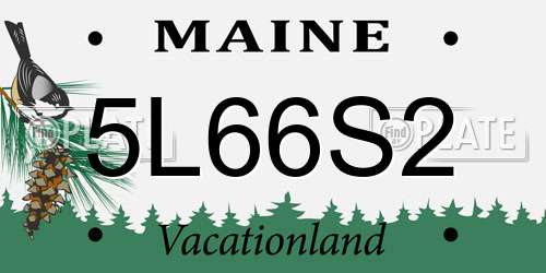 5L66S2 Maine License Plate