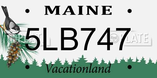 5LB747 Maine License Plate