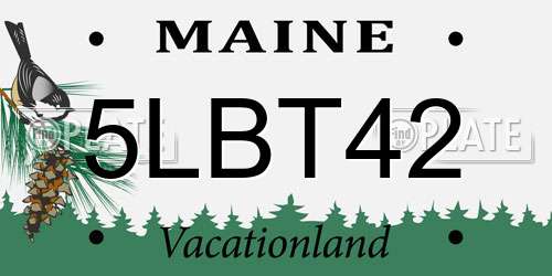 5LBT42 Maine License Plate