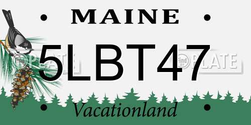 5LBT47 Maine License Plate