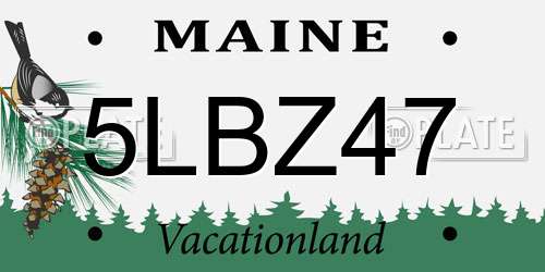 5LBZ47 Maine License Plate