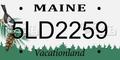 5LD2259 Maine License Plate
