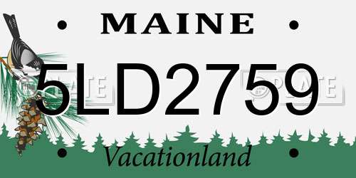 5LD2759 Maine License Plate