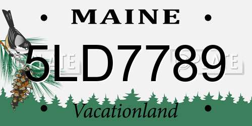 5LD7789 Maine License Plate