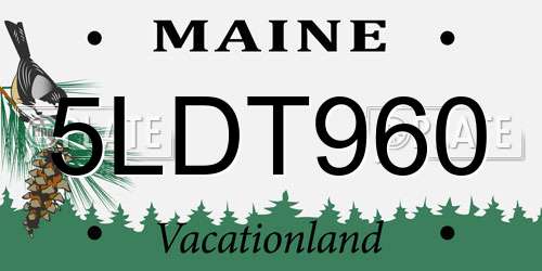 5LDT960 Maine License Plate