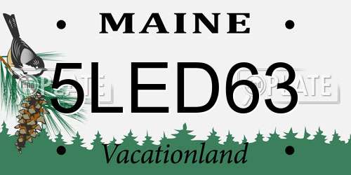 5LED63 Maine License Plate