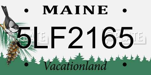 5LF2165 Maine License Plate