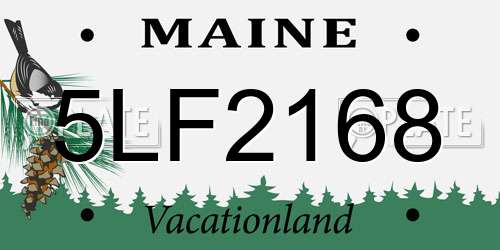 5LF2168 Maine License Plate