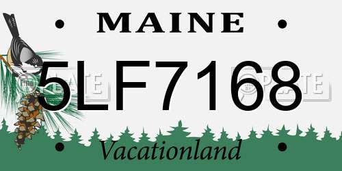 5LF7168 Maine License Plate