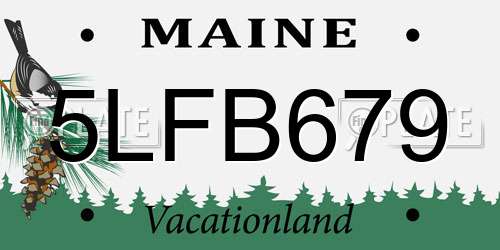 5LFB679 Maine License Plate