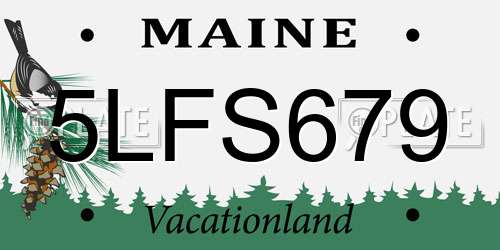 5LFS679 Maine License Plate