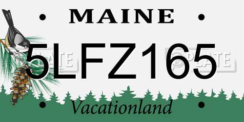 5LFZ165 Maine License Plate