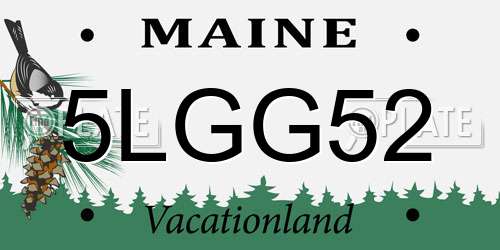 5LGG52 Maine License Plate