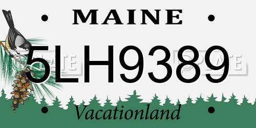 5LH9389 Maine License Plate