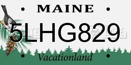 5LHG829 Maine License Plate