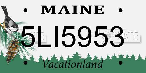 5LI5953 Maine License Plate