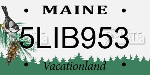 5LIB953 Maine License Plate