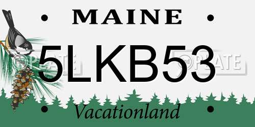 5LKB53 Maine License Plate