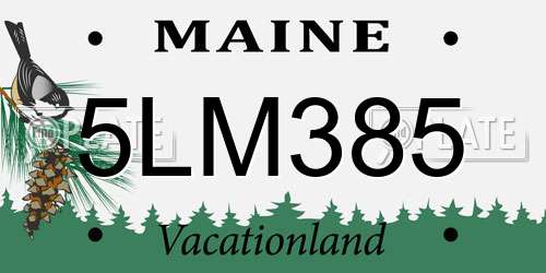 5LM385 Maine License Plate
