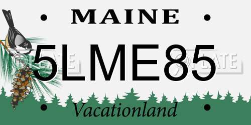 5LME85 Maine License Plate