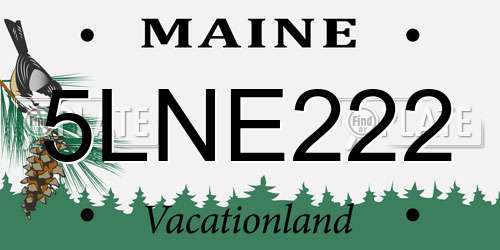 5LNE222 Maine License Plate