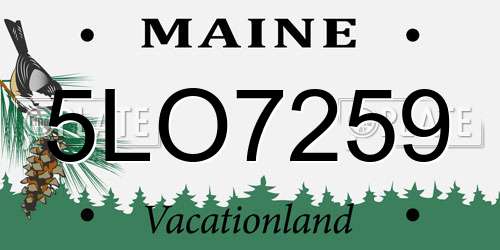 5LO7259 Maine License Plate