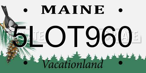 5LOT960 Maine License Plate
