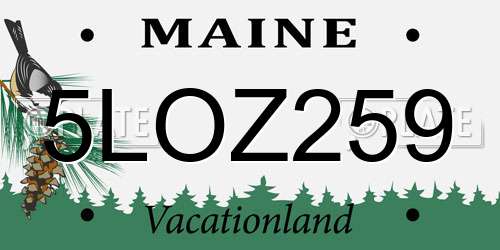 5LOZ259 Maine License Plate