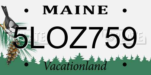 5LOZ759 Maine License Plate