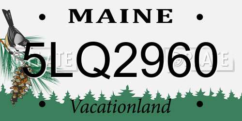 5LQ2960 Maine License Plate