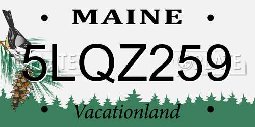 5LQZ259 Maine License Plate