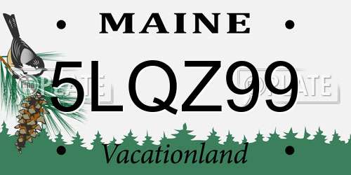 5LQZ99 Maine License Plate