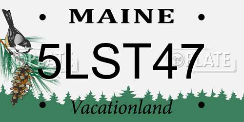 5LST47 Maine License Plate