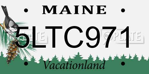 5LTC971 Maine License Plate