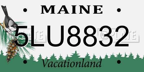5LU8832 Maine License Plate