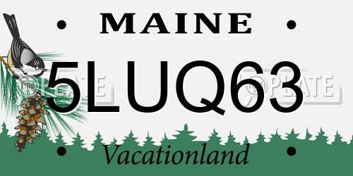 5LUQ63 Maine License Plate
