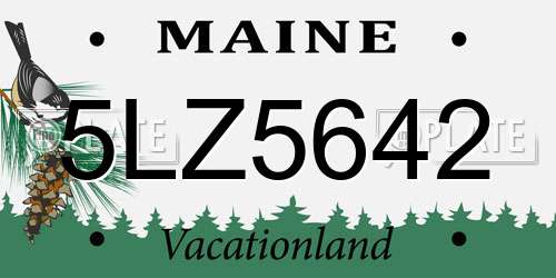 5LZ5642 Maine License Plate