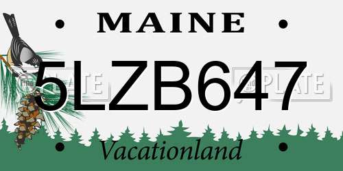 5LZB647 Maine License Plate