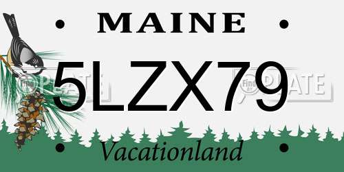 5LZX79 Maine License Plate