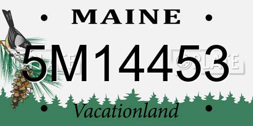 5M14453 Maine License Plate