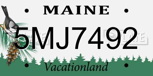 5MJ7492 Maine License Plate