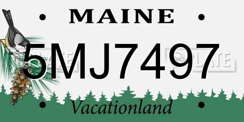 5MJ7497 Maine License Plate