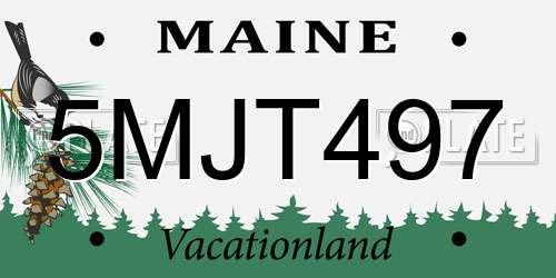 5MJT497 Maine License Plate