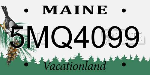 5MQ4099 Maine License Plate